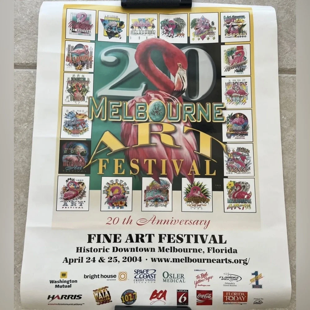 Melbourne Art Festival 2004 Pink Flamingo Authentic VTG Promo Poster 17 X 22 NEW